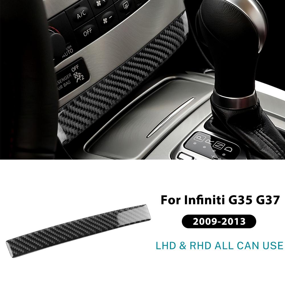 For Infiniti G37 G35 2009-2013 LHD RHD Car Radio Console Cove Under Center Button Sticker Carbon Fiber Decoration Accessorie