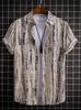 Summer Essential! Tropical Sunset Sailing Print Short Sleeve Shirt, Casual Beach Shirt