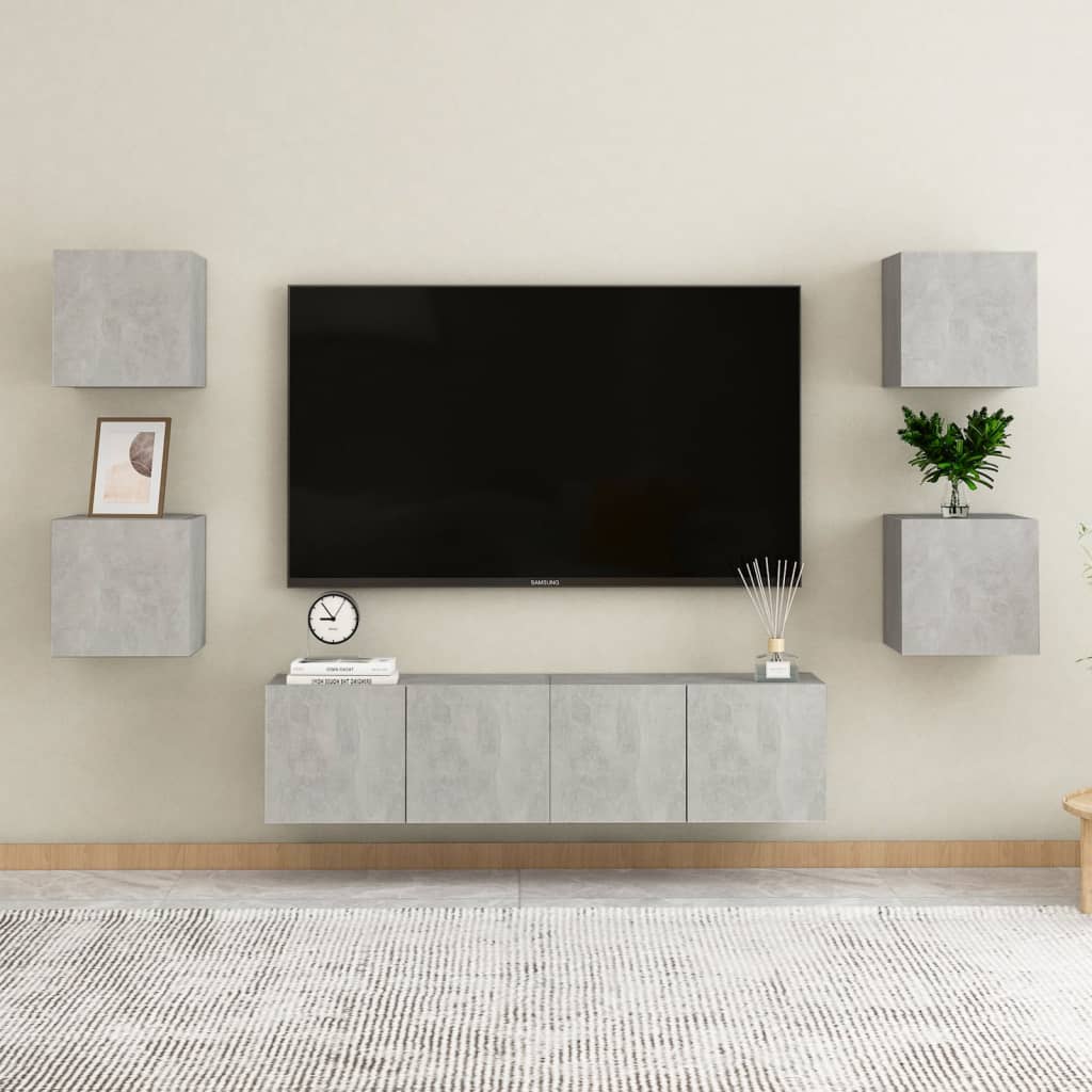 Nightstands 2 pcs Concrete Grey 30.5 x 30 x 30 cm Particleboard