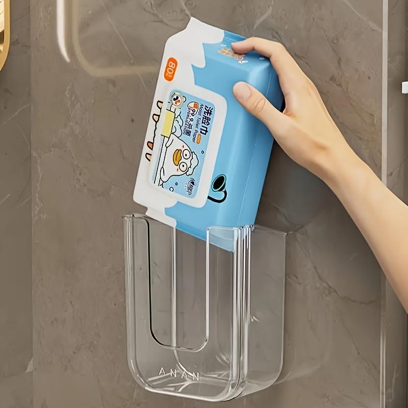 

Легко встановити Розкішний Квадратний Пластиковий Тримач для Серветок - Самоклеючий Настінний Бокс для Зберігання у Ванній кімнаті Без Свердління, Великий Отвір, Висока Вантажопідйомність