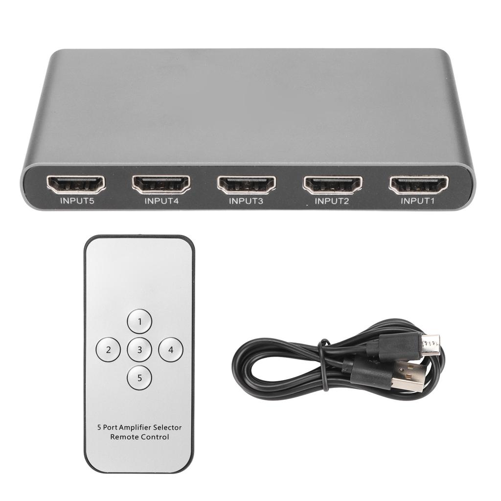 SWH51 5x1 HD Multimedia Interface Switcher 4K 60Hz 5 in 1 Out Splitter Supports 4Kx2K Resolution