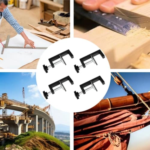 Loopunk C-Shaped Clamps, L-Shaped Bracket Clamps, Fixing Hardware Set, Cabinet Fixing, Rust-Resistant, Durable, Maximum Opening 57mm, Woodworking Clam
