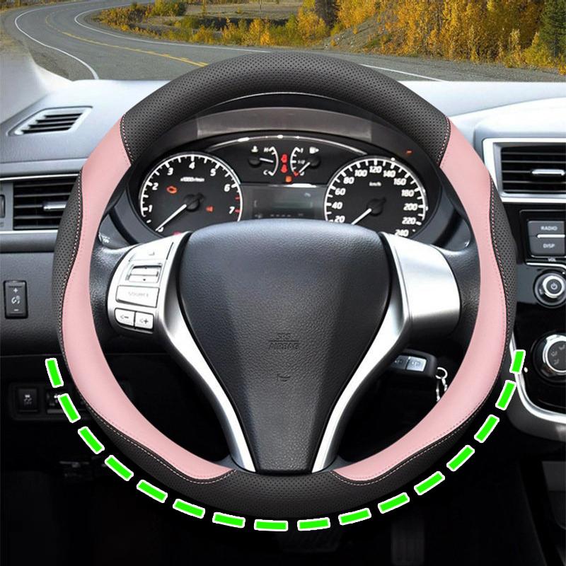 For Nissan Versa Tiida Sylphy Terranno Terra Altima Ultrathin Napa Leather Car Steering Wheel Cover Breathable Car Handle Covers