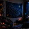 Gothic Halloween Tapestry Giant Moon Bats Eerie Night Creepy Tree Decor