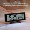 Battery Powered Large Digital Alarm Clock with Backlight Temperature Humidity Date Snooze Table Clock Dual Alarm12/24H LCD Clock