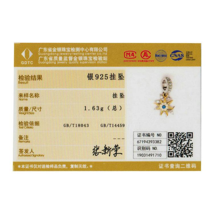 Encounter Charm S925 Sterling Silver Pendant Fashion Platinum Plated Real Gold Silver Jewelry Pendant