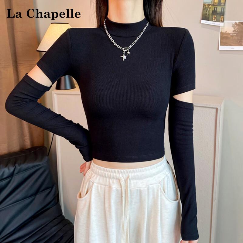 La Chapelle Women s Knitted Cropped Turtleneck T-shirt M