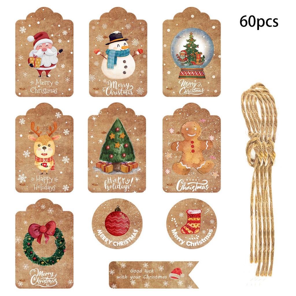 Themed Christmas Paper Gift Tags With Vintage Snowman For Festive Event Decor