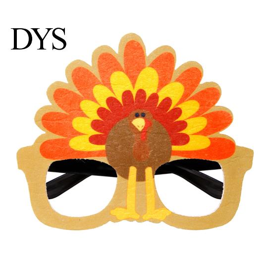 Cute Thanksgiving Gift for Parties Turkey Glasses, Funny Harvest Party Eyewear Kids Festive Orange Holiday Decorations Adults, Felt Pumpkin