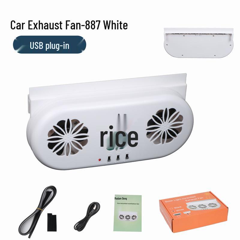 Summer Solar Car Cooling Fan: Ventilates and Circulates Interior Air