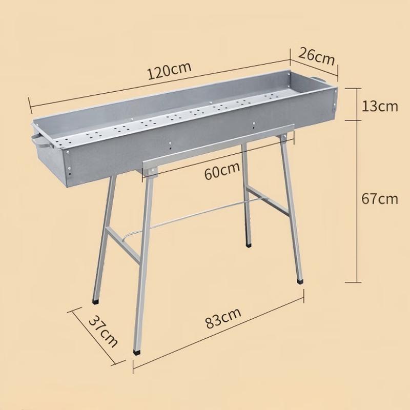 Drian Outdoor Thickened Foldable Portable BBQ Grill 120x26cm