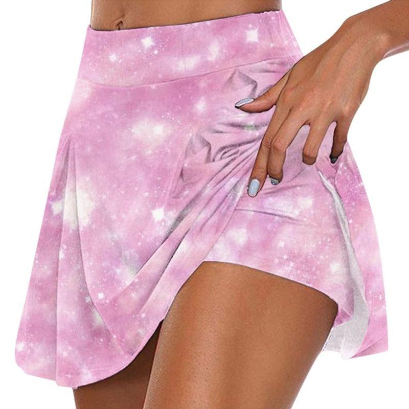 

Basic Printed plus Size Leggings Skirt Basic Model Plus size Leggings Short dress Pink 5XL