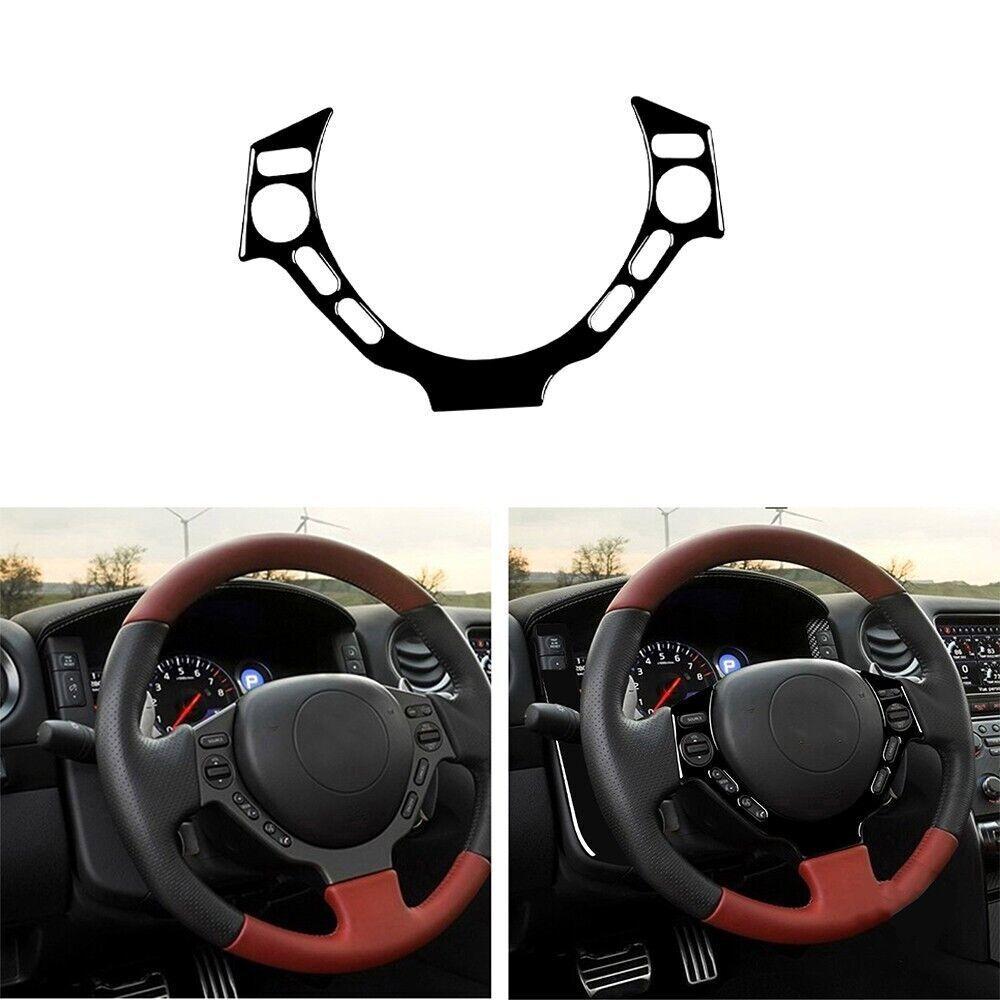 Piano Black Interior Steering Wheel Button Cover Decal For Nissan GTR R35 08-16