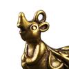 Mouse Keychain Pendant Brass Statue Home Decoration Feng Shui Mini Figurine Key Chain