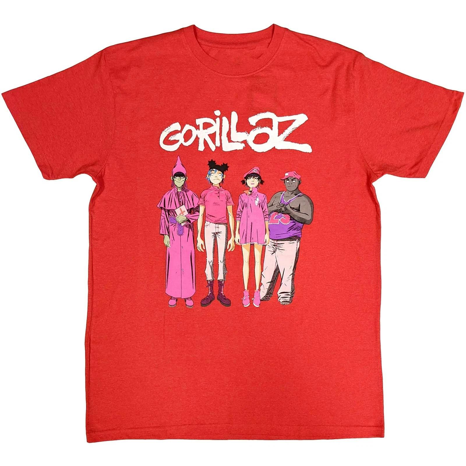 Men s and Women s T-shirts NEW GORILLAZ Band Heavy Cotton Red L