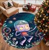 Cosmic Bot Crew Pattern Round Rug, Indoor/Outdoor Mat, for Picnic, Gameroom, Bedroom, Office, Living Room, Home Decor Carpet, Birthday Gift