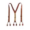 Retro Buttoned Suspenders British Style PU Leather Suspenders Casual Suspenders for Men  Men