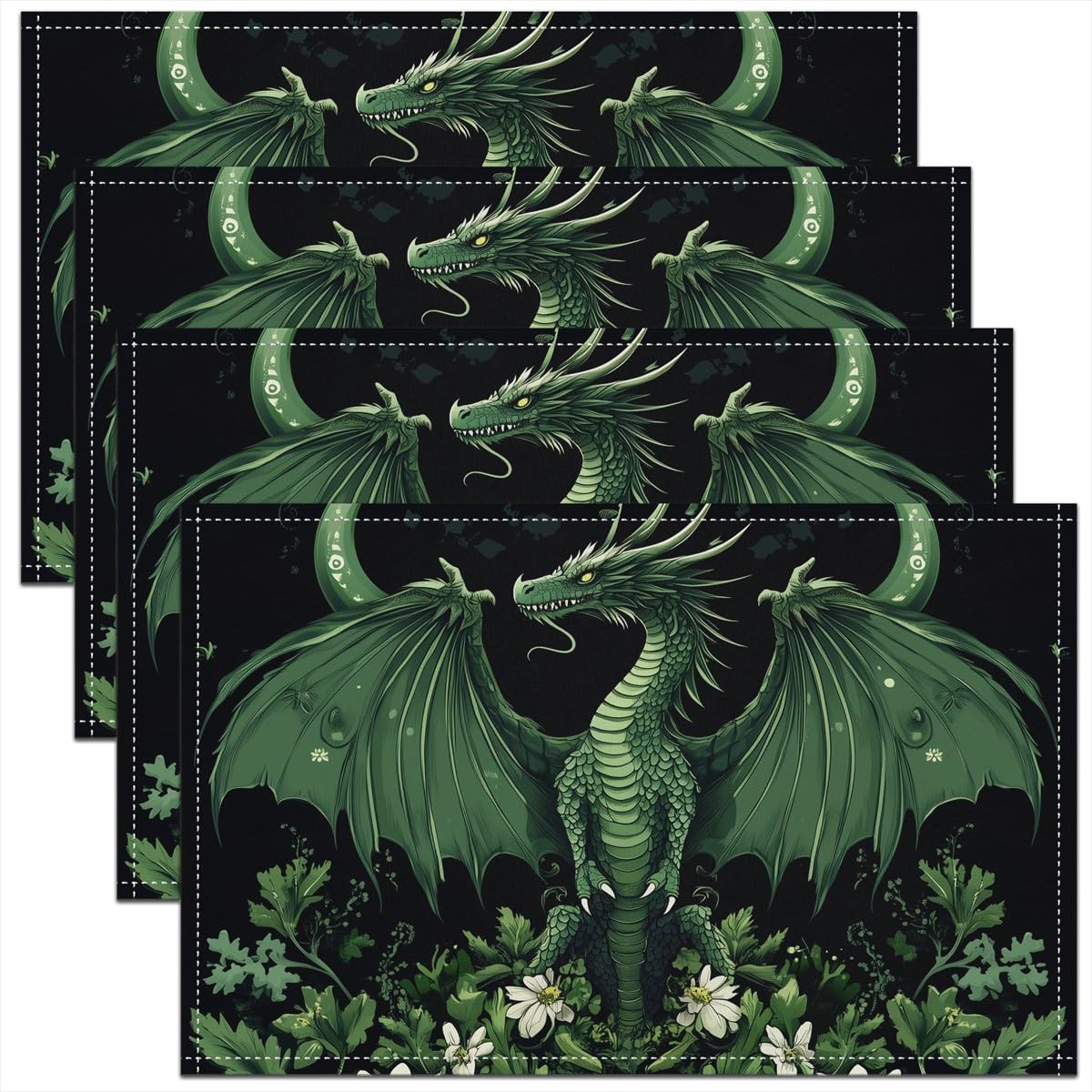 

Fox Placemats Set of 4 18 x12 Kids Boho Moon Star Floral Table Place Mats for Boys Girls Teens Cute Cartoon Fox Placemat 4pcs-12x18