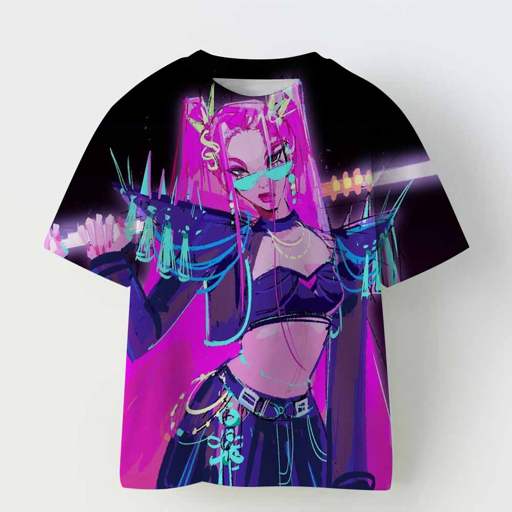 

Детская одежда Kpop Demon Hunters Футболка с коротким рукавом Kpop Demon Hunters Футболка Tiger Harajuku для мальчиков и девочек Подарок children140