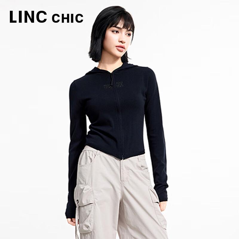 Jin Yujie Women's 2025 Summer Hooded Slim-Fit Knitted Cardigan