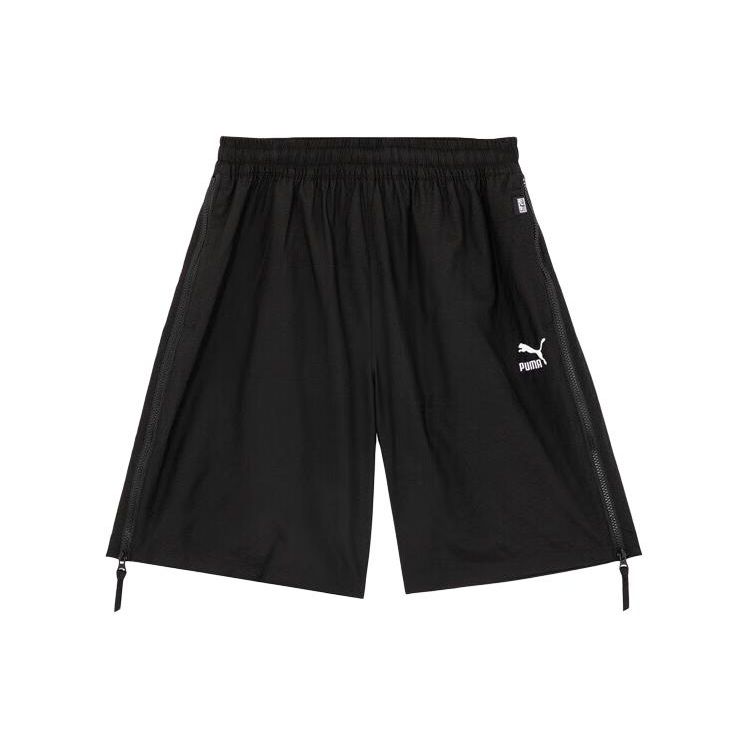 

Puma Letter Logo Elastic Waist Mid Rise Sports Five Point Casual Shorts Unisex Shorts Black 677514-01 L