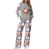Women's Halloween Print Hoodie and Jogger Pants Set, Round Neck Loose Fit Casual Sweatsuit