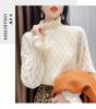Women's Autumn/Winter 2120 Lace Fleece-Lined High Neck Base Layer Top - Fashionable, Thickened Innerwear 