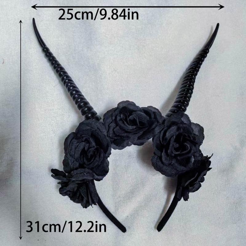 Halloween Devil Horns Headpiece With Comfortable Design Safe Costume Headband For Adults Cosplay Accessory