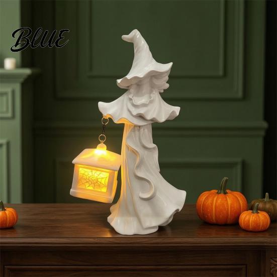 Faceless Witch Ornament Hanging Lantern Ornaments Hand-Held Spider Web Hollow Lantern Elegant Halloween Home Decor Gothic Texture Theme for Desktop