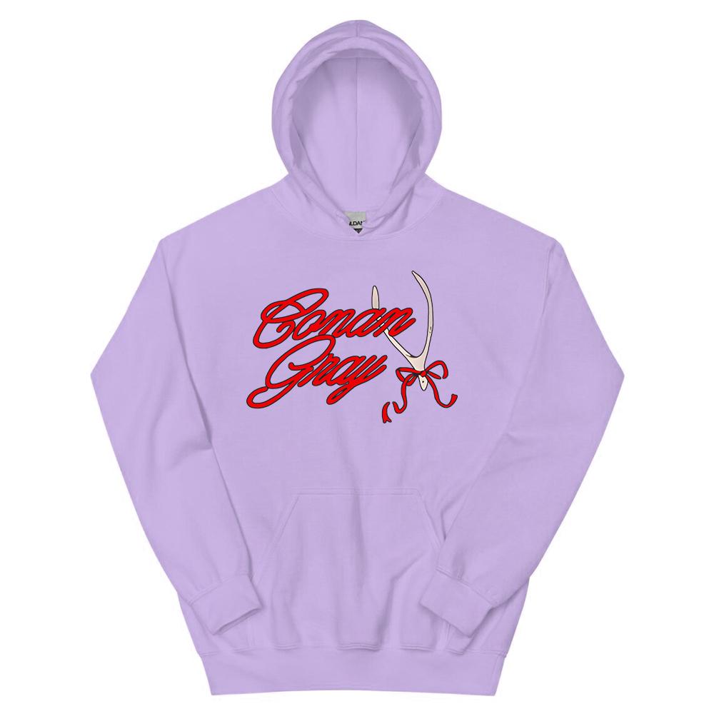 CONAN GRAY RED RIBBON WISHBONE HOODIE Winter Fleece Hooded Sweatshirts Graphic Men Women Clothing Fashion Hoodies
