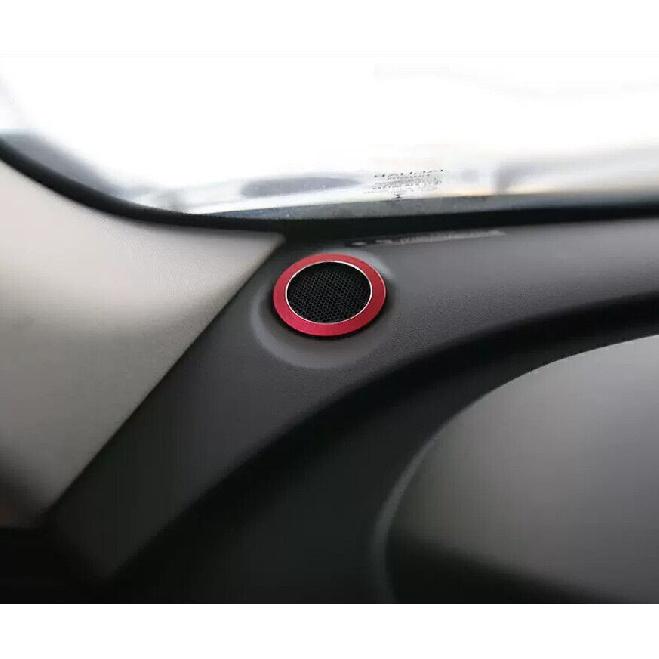 For Jaguar F-pace 2017-2024 Red Aluminum Alloy Dashboard L&R Speaker Sound Ring