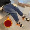 Boys' Pants Thickened One Piece Velvet Children's Fashionable Loose Jeans for Autumn and Winter Outwear