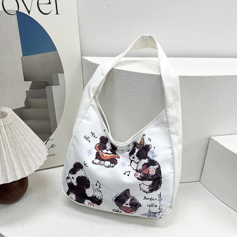 

2024 Нова сумка на плече Sweet Outing Сумка з полотна великої місткості Студентська сумка для приміських поїздок Жіноча сумка