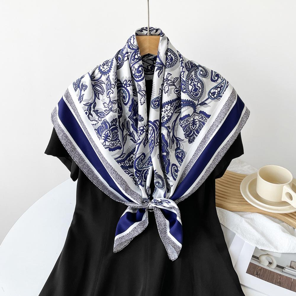 Scarf Vintage Floral Fashion Trend Design Summer Thin Scarf Light Soft Breathable Shawl