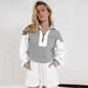 Hot-selling design style zipper contrasting colors loose decorative lines long sleeves autumn and winter trend sweater women