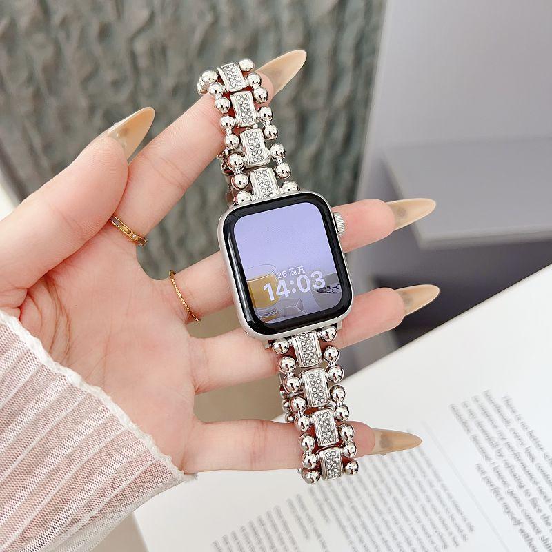 Diamond Metal Band for Apple Wath 38 40 41 44 42 46 49mm Women Wristband Bling Stainless Steel Watch Strap for iWatch S11 10 9 8