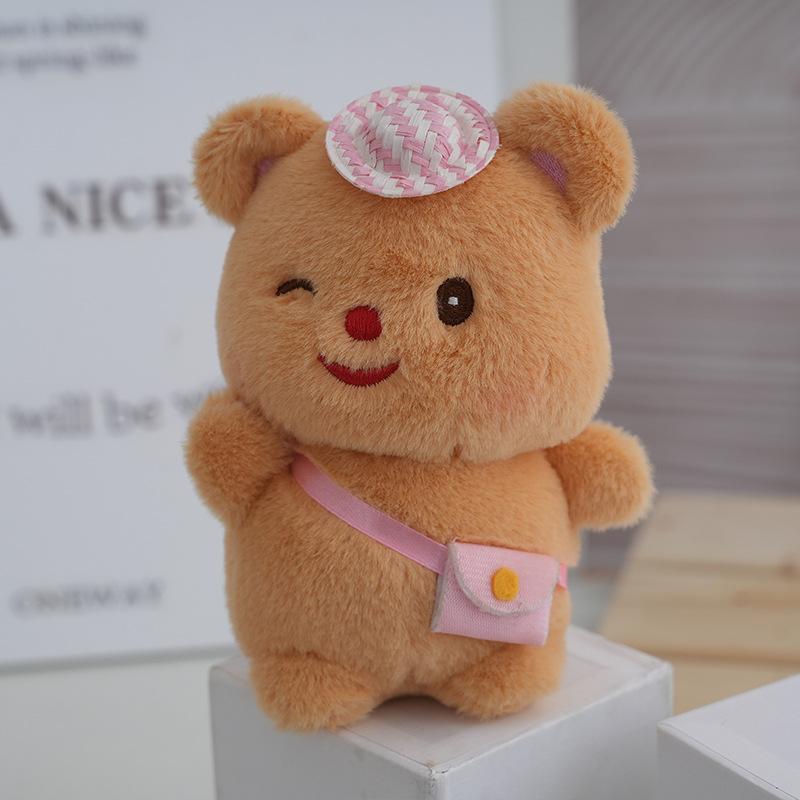 

And Sweet Soft Yellow Butter Bear Plush Keychain With Adorable Hat Perfect Gifting For Hat