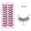 Ten Pairs of 3D Synthetic Fiber False Eyelashes: Bold European and American Style with Thick, Curled Volume