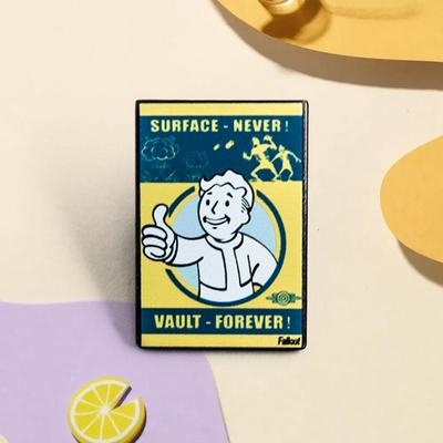 Sci-Fi Wasteland Game Lapel Pin - Shelter Kid Brooch for Game Lovers' Backpack or Pocket Accessory