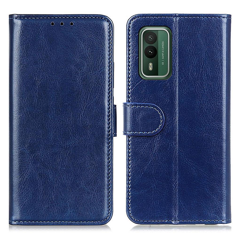 

Для Nokia XR21 Чехол-книжка из ПУ кожи с текстурой Crazy Horse, кошелек-подставка, откидная крышка для телефона Blue