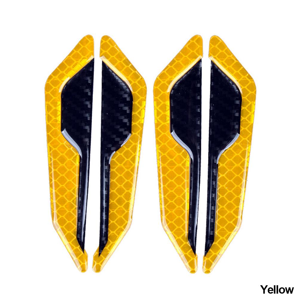 4Pcs Car SUV Body Door Reflective Safety Warning Anti-Collision Carbon Fibre Sticker Protector Car Accessories Car Stickers