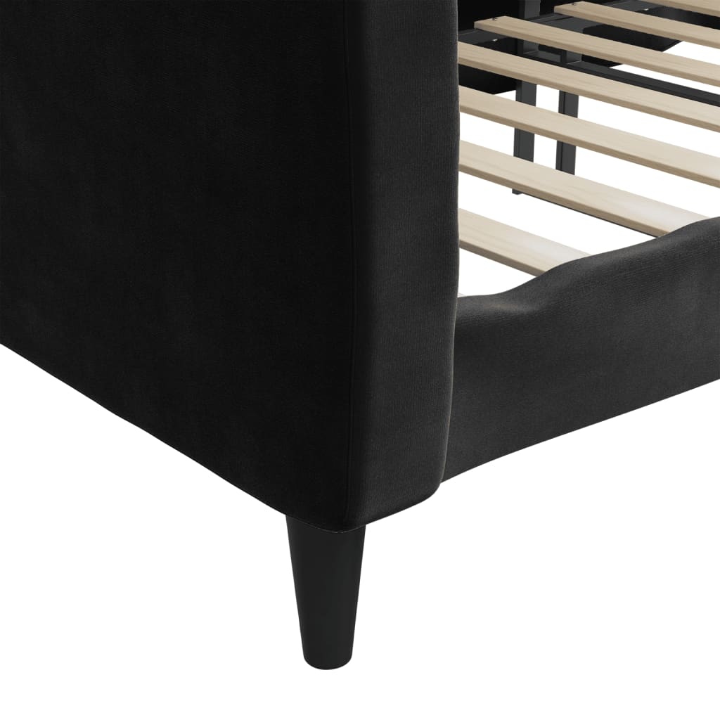 Daybed Black 100x200 cm Velvet