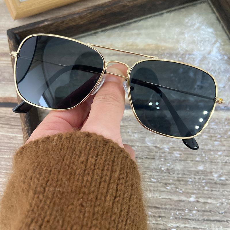 Premium Brown Luoyi Sunglasses, Metal Wind Double Beam Driving Outdoor Versatile Sunglasses