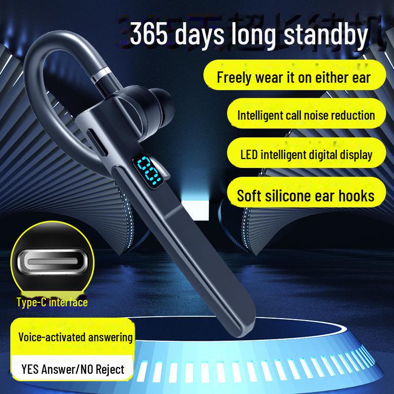 V9 X6 Voice-Controlled Bluetooth Headset: Noise Reduction, Wireless, Ultra-Long Standby, 4.0, Sports Ear-Hook, In-Ear Design.