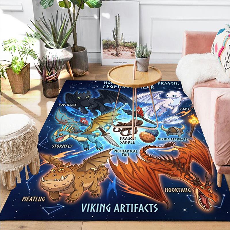 HTTYD Household Soft Area Rug Non-slip Washable Decor Mat Living Room Bedroom Kitchen THW