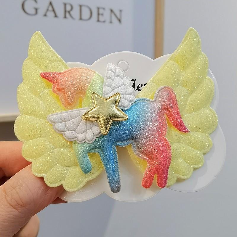 Clip para el pelo de unicornio con alas de ángel Accesorios para el pelo para niños Clip para el pelo de unicornio Clip lateral Clip para la parte posterior de la cabeza
