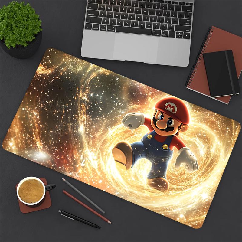 1Pc Mario Space Gaming Mouse Pad Keyboard Desk Mat Non-slip Rubber Lock Edge Waterproof Computer Mousepad for Office Home Decor Y184