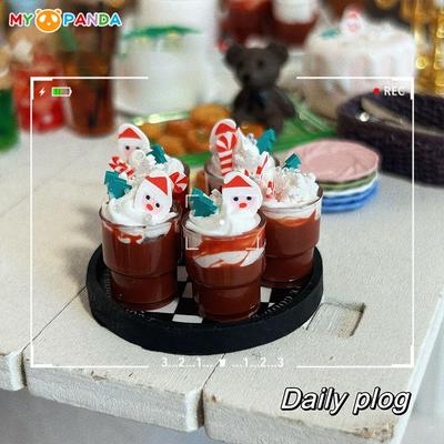 1/12 Puppenhaus Miniatur Schokoladengetränk Eiscreme Puppenhaus Weihnachten Szene Dekor Zubehör Entworfen Für Kinder Rollenspiel Spielzeug