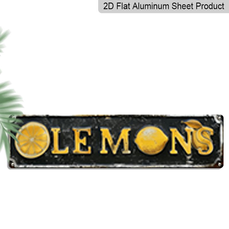 

[Vintage Lemons Sign] Rustic Aluminum Decorative Sign 15.7x3.9 Vintage LEMONS Metal Wall Art Sign | Farmhouse Decor for Entryway, Porch, Bedroom 40cm x 10cm