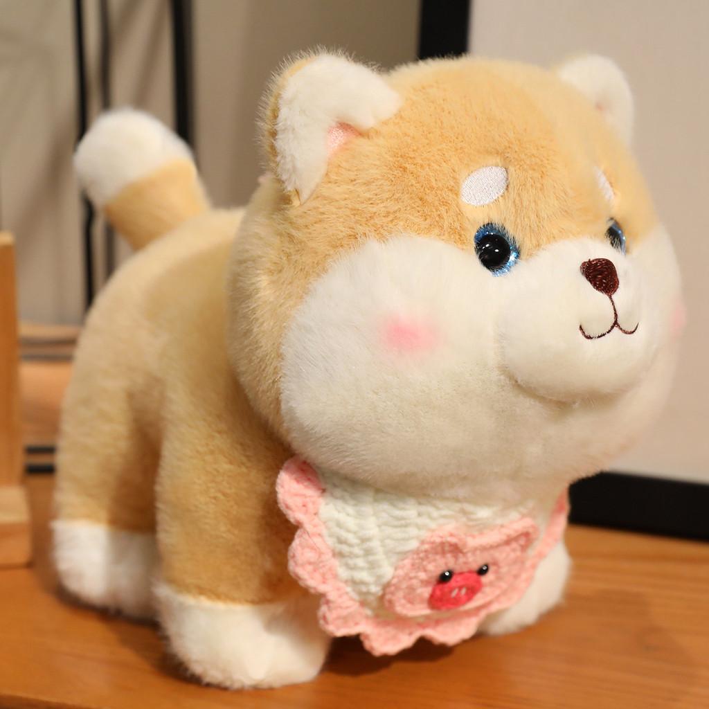 Birthday Hat Cute And Cartoon Pattern Knitted Scarf Shiba Inu Cartoon Plush Toy